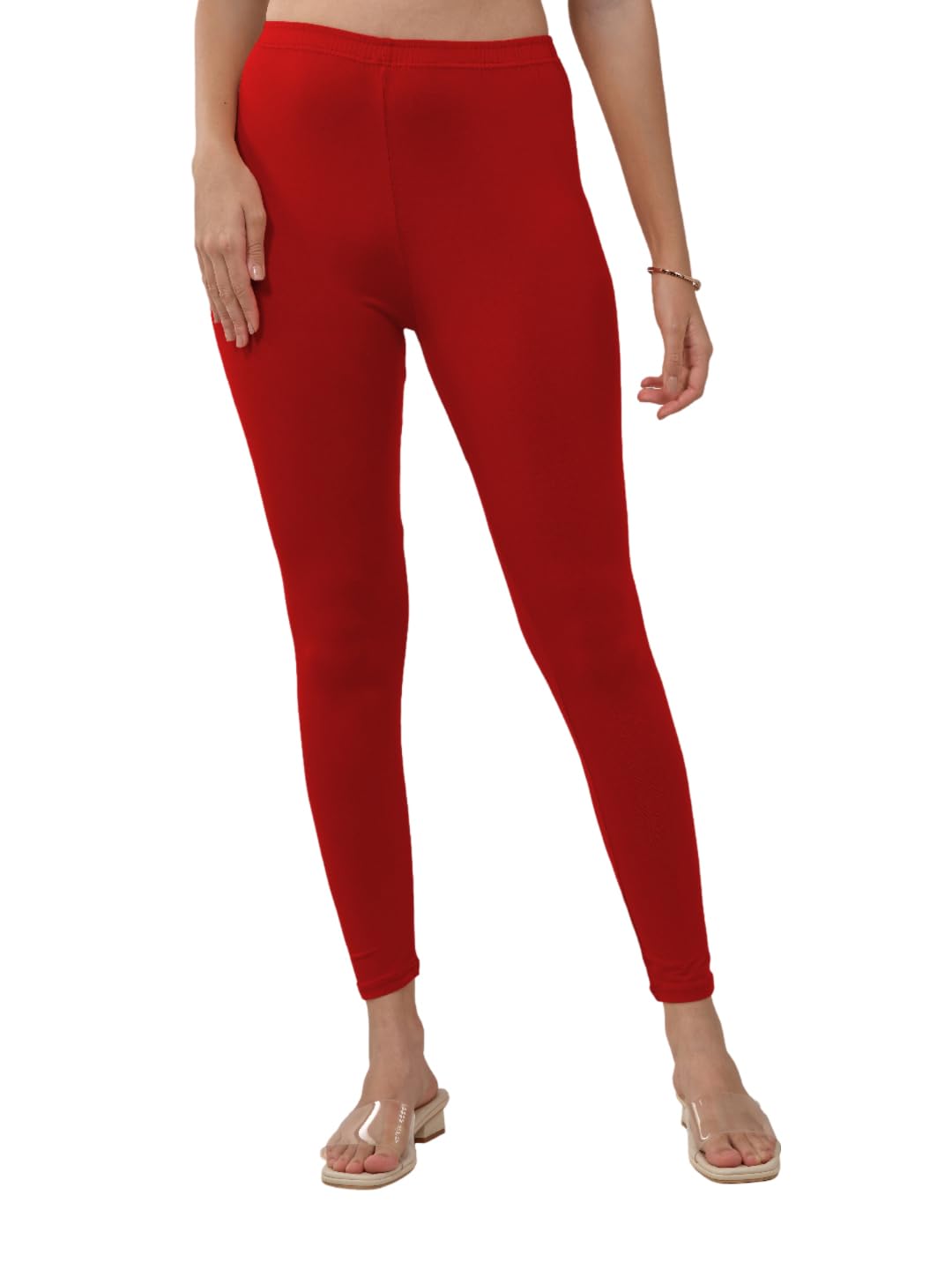 Women Solid Premium Cotton Ankle Length Leggings | Mid-Waist | Fashionwear
