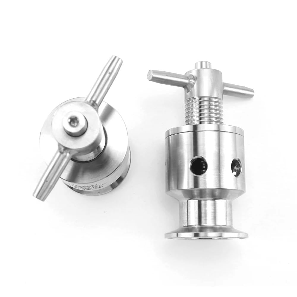 SUS 304 - Válvula de alivio de presión sanitaria de tres abrazaderas, casquillo ajustable de 1.5 pulgadas, diámetro exterior de 50.5 mm, ventilación de escape de 0-3.5 bar, válvula de seguridad de