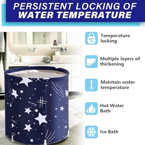 Image of Bath tub for adult for bathroom Tub for Home SPA, Maintains Hot & Cold Temperature, Drainage Hole, Thickened Layer for Hot and ice bath tub for adults (Star Round)