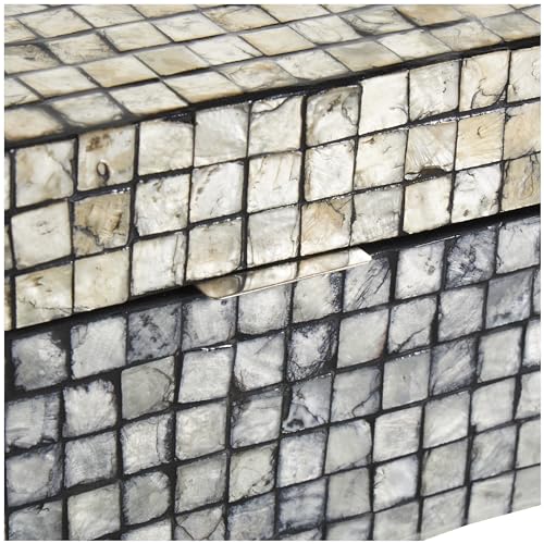 Deco 79 085447 Mother Of Pearl Shell Geometric Handmade Decorative Box Square Mosaic Storage Decorative Keepsake Box thumb #5