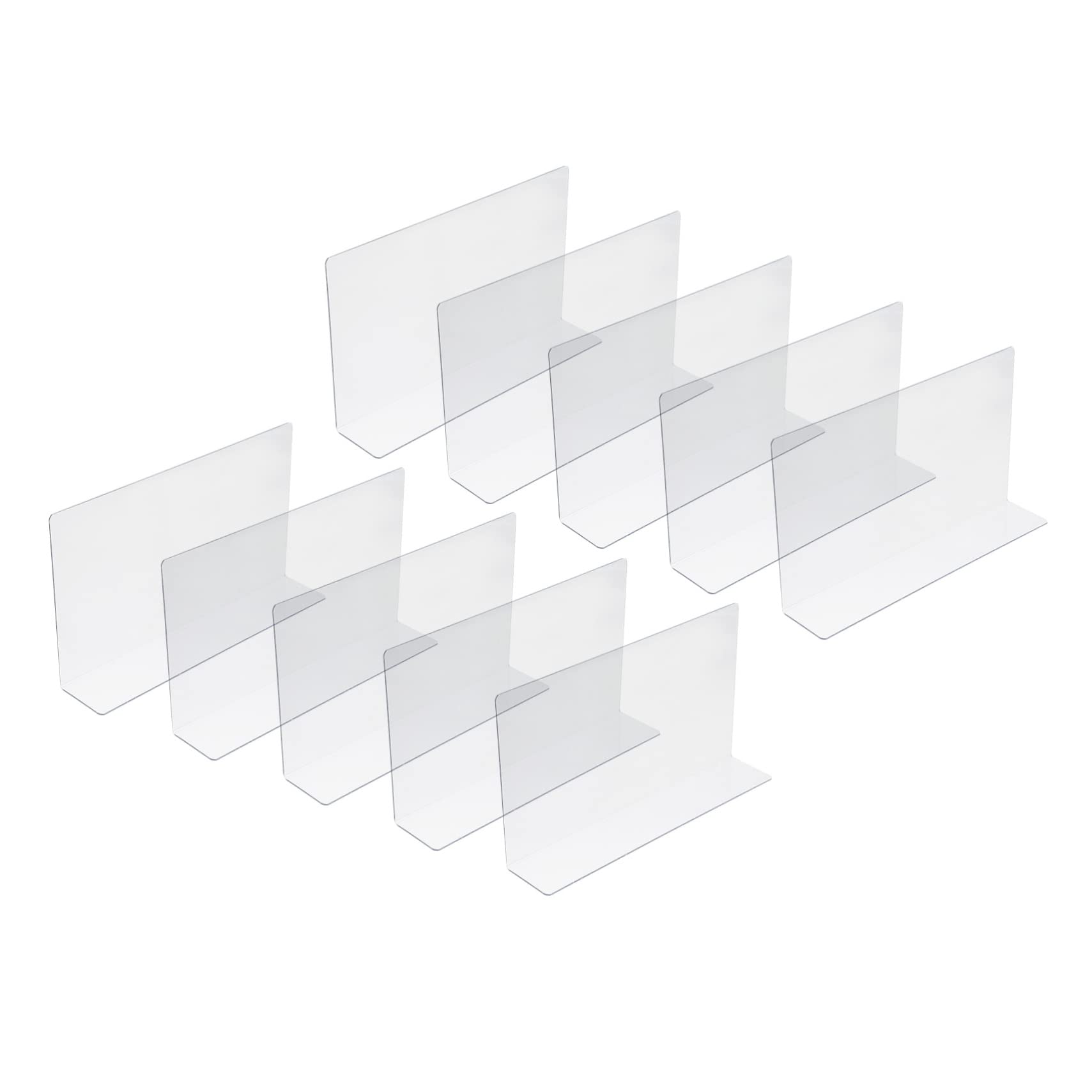 Vaguelly 10Pcs Transparent Pet Goods Classification Board Plastic Side Divider for Supermarket Shelves Shaped Clapboard for Organizing Retail Displays