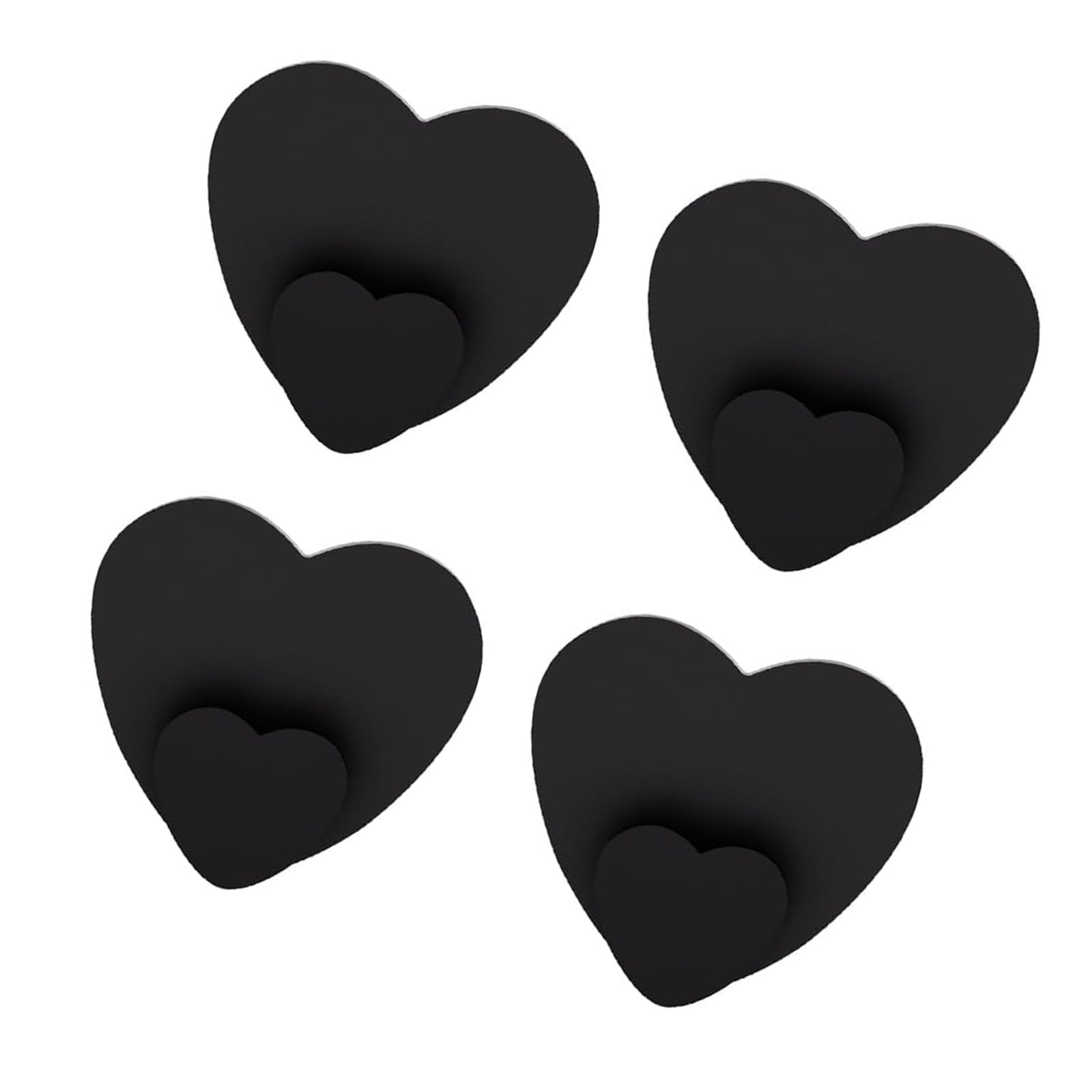 Msioytog Black 4 Pcs/Pack Elegant Heart Designs Hooks For Bathroom Towel And Decoration Mount Kitchen Hangers Bathroom Hooks