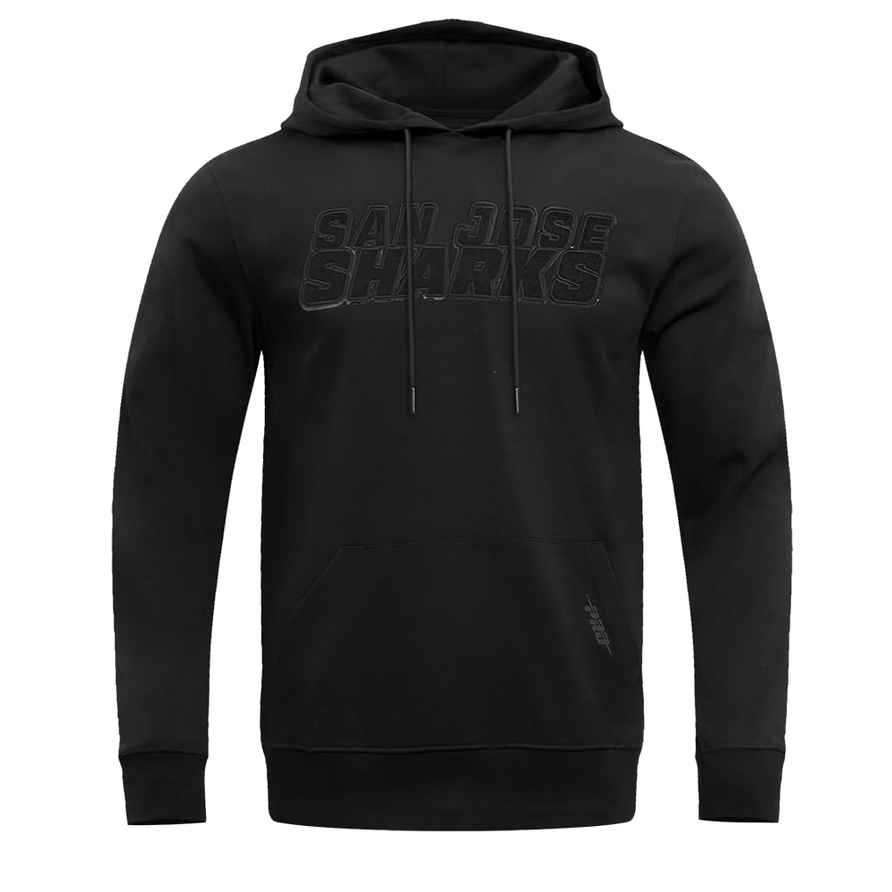 Pro Standard Mens NHL Classic Triple Black Cotton Double Knit Pull Over Hoodie