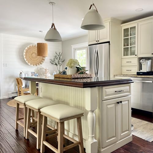 Image of PHI VILLA Counter Height Bar Stools Set of 4, Solid Wood Barstools