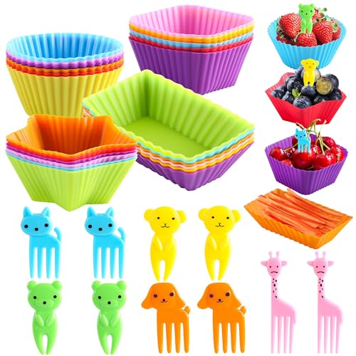 Silicone Lunch Box Dividers for kids,24 pcs Bento Box Dividers wi...