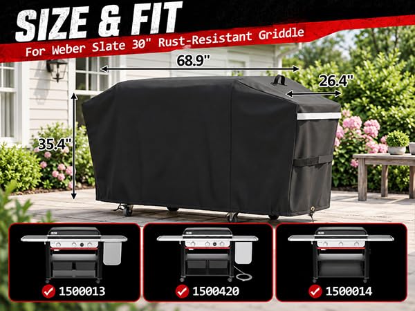 Image of Utheer 600D Grill Cover for Weber Slate 30 inch Rust-Resistant Griddle 3400119