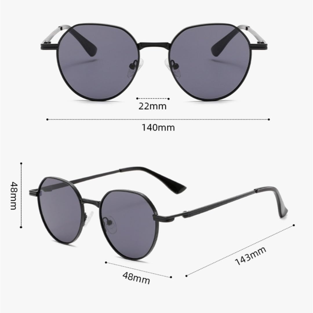 Occhiali da sole rotondi vintage montatura in metallo stile retrò classico protezione UV400 occhiali da sole alla moda per uomo e donna.