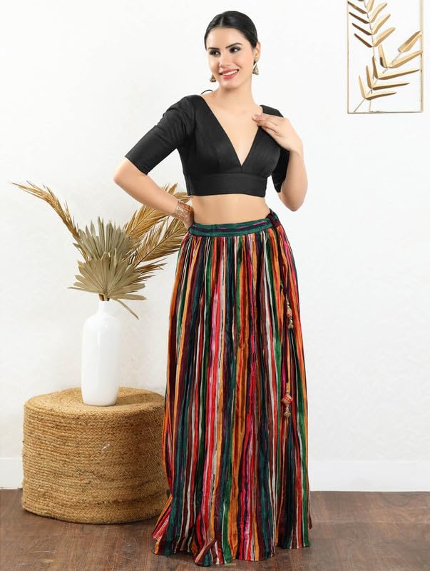 Image of Dupion Silk Solid Non Padded Saree Blouse Top V-Neck Short Sleeves Hook and Eye Closure and Tie-Up Back Choli