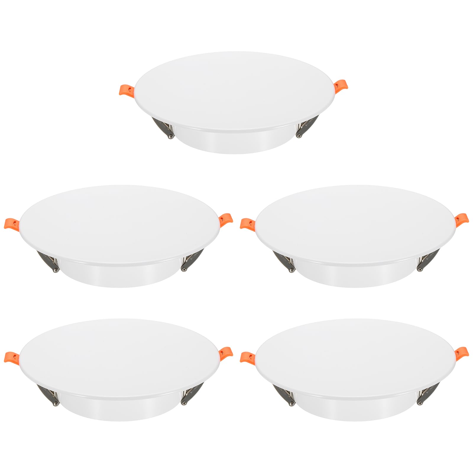 sourcing map 5Pcs 185mm/7.3" Round Ceiling Cover Plate, LED Downlight Hole Trim Wall Hole Spring Mount Decorative Flat Cap Access Panel for 4.9-6.9 Inch Ceiling or Wall Openings, Matte White