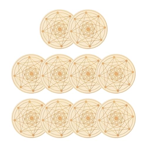 ドリンク コースター,10個 木製 プレースマット | 幾何学 模様 滑り 止め テーブル マット,紅茶 コーヒー 家庭 ダイニング デスク リビングルーム バー 新築祝い 誕生日用