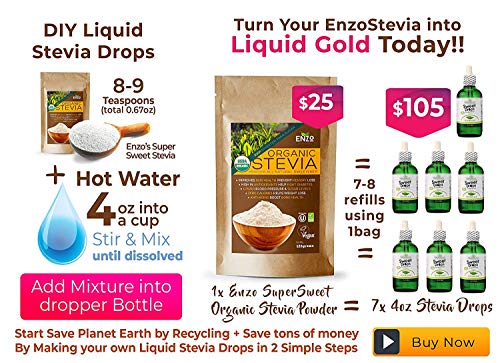 Liquid Stevia Drops (8oz - 1600 Drops) Toffee Caramel - 0 Calories, 0 Sugar, 0 Carbs, Keto All Natural Sweetener Droplets made Certified Stevia Extract. No Additives & Fillers 250ml