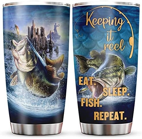 Jevuta Fishing Gifts For Men, Gifts For Men Who Love Fishing, Reel Cool Dad, Dad Birthday Gifts, Retiree Gifts For Grandpa, Dad, Husband, Fisherman Gift 1pcs Tumbler 20oz