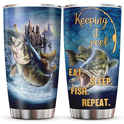 Jevuta Fishing Gifts For Men, Gifts For Men Who Love Fishing, Reel Cool Dad, Dad Birthday Gifts, Retiree Gifts For Grandpa, Dad, Husband, Fisherman Gift 1Pcs Tumbler 20Oz #TOP12