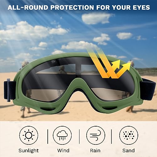 Yzpacc Airsoft Half Face Mask with Goggles& Patch Hat Set - Image 4