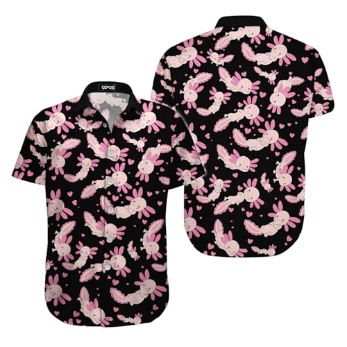 Casual Hawaiian Shirt for Summer, Ocean Animal Short Sleeve Button Down, Tropical Gifts for Summer and Birthdays