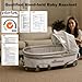 SUNVENO Handheld Portable Baby Bassinet with Removable Canopy, Foldable Travel Cradle, 6 Carry Handles, Breathable Mesh & Water-Resistant Base, Newborn Indoor/Outdoor Travel Bed