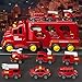 Beby Buty 7 in 1 Fire Trucks Cars Toys for Toddlers 3-5, Boy Toddler Car Truck Toys with Light Sound, Birthday Gifts Toys for 3 4 5 6 Year Old Boy