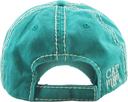 Image of KBETHOS Dog Cat Mom Dad Theme Womens Baseball Cap Distressed Vintage Unconstructed Embroidered Patch Hat