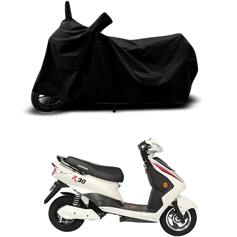 Image of 100% Scratchproof /UV-Rays /Heat Protection /Birds Dropping /Water Resistant /Dust Proof /Waterproof /Full Bike Scooty Two Wheeler Body Cover Compatible for Okinawa R30 All Varients[Black]