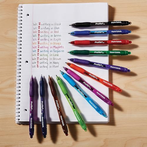 paper mate profile retractable ballpoint pens bold 14mm assorted colors 12 count - back to school home office teacher supplies