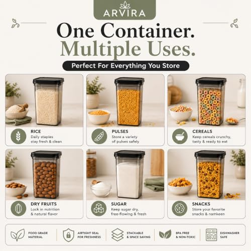 Image of Airtight Food Storage Containers Set of 6 | 1200 ML Each