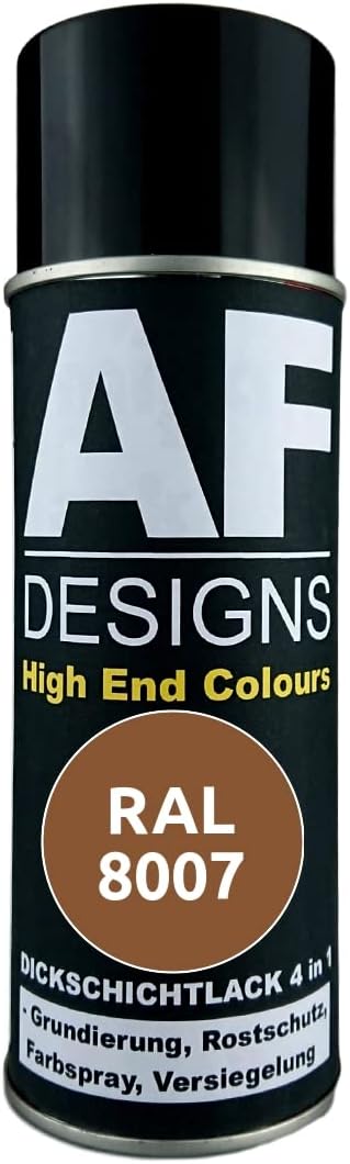 Alex Flittner Designs Rust Protection Paint 4-in-1 RAL 8007 Fawn Brown Metal Protective Paint Spray Rust Protection Paint Spray Can