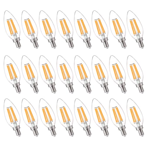 Image of FLSNT 100W Equivalent LED Candelabra Bulbs, 800LM Dimmable B11 E12 LED Chandelier Light Bulbs, 5.5W, 2700K Soft White, 24 Pack UL,CA65 Listed.
