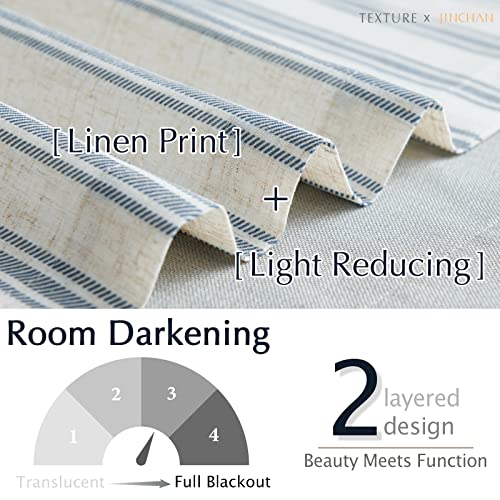 jinchan-Striped-Linen-Valance-Curtain-Blackout-Kitchen-Valance-for-Windows-Double-Layer-Valance-for-Living-Room-18-Inch-Striped-Print-Farmhouse-Window-Valance-Overlay-Valance-1-Panel-Blue-on-Beige jinchan Striped Linen Valance Curtain Blackout Kitchen Valance for Windows Double Layer Valance for Living Room 18 Inch Striped Print Farmhouse Window Valance Overlay Valance 1 Panel Blue on Beige