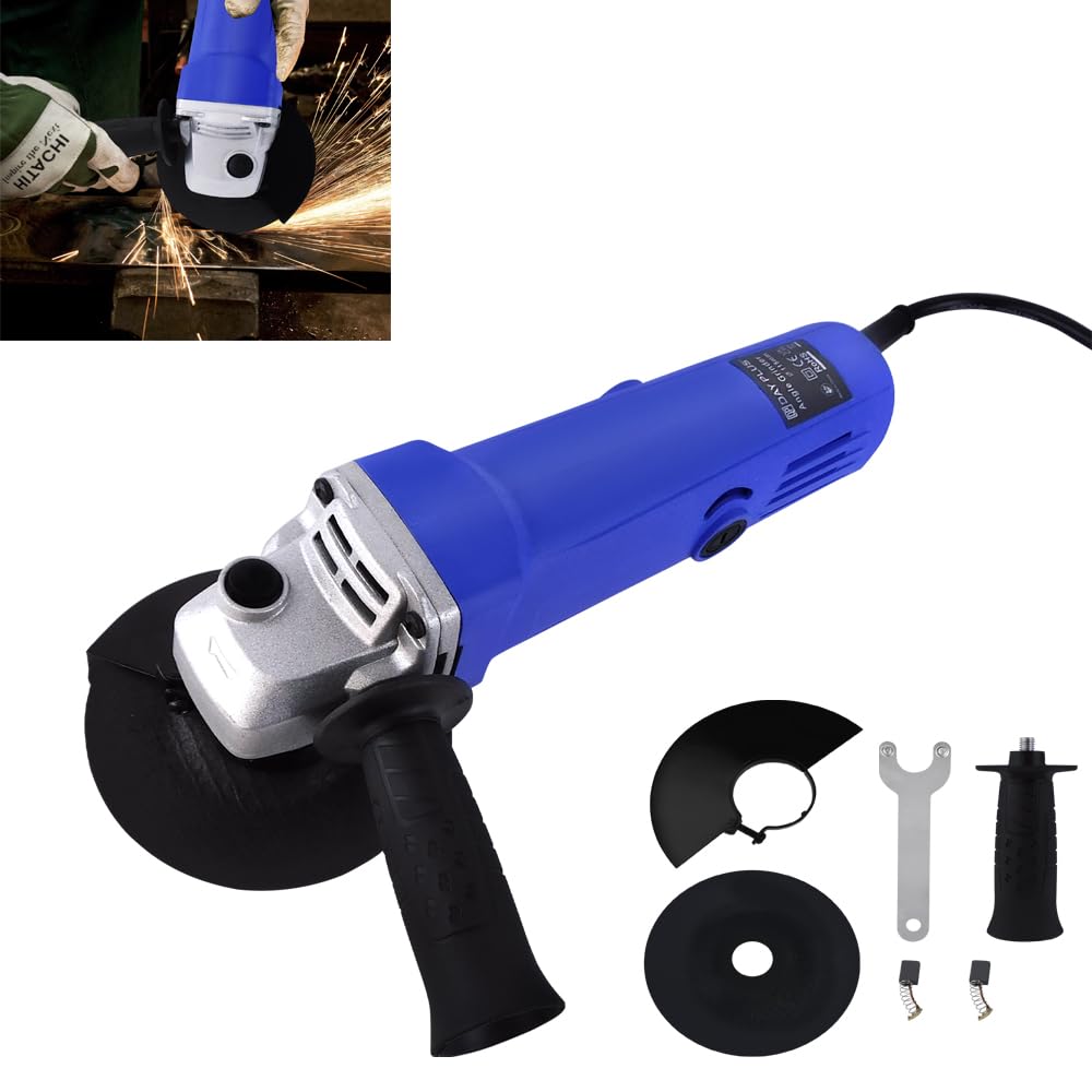 2000W Electric Angle Grinder 115 mm 4.5 inch Grinder Power Tool with Cutting Discs, Wheel Disc, 12000 RPM Corded Electric Angle Grinder for Tile Metal Grinding Polishing