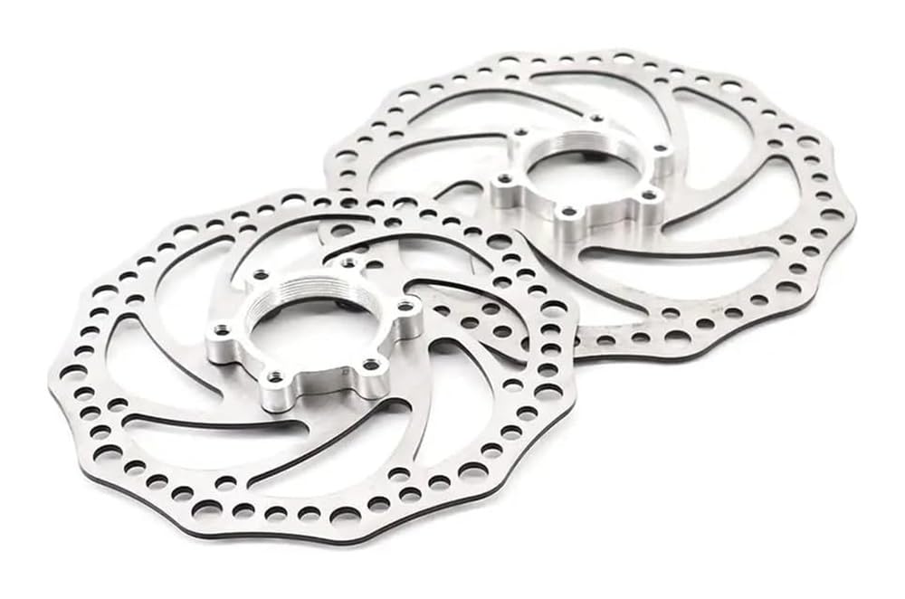 Rotore del freno a disco for bicicletta a 6 bulloni da 160 mm di ricambio for mozzi a ruota libera filettati Flangia da 48 mm compatibile con i sistemi di freno a disco del mozzo della bici