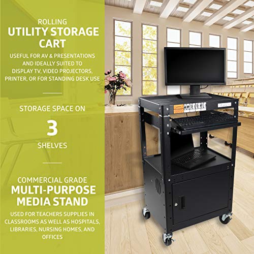 Pearington Rolling AV And 12 Device Charging Cart Combo