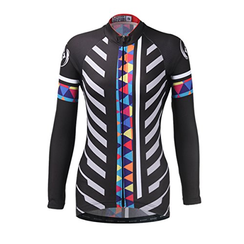 DuShow Long Sleeve Cycling Jersey Women Quick Dry Breathable Bike Jersey Full Zipper