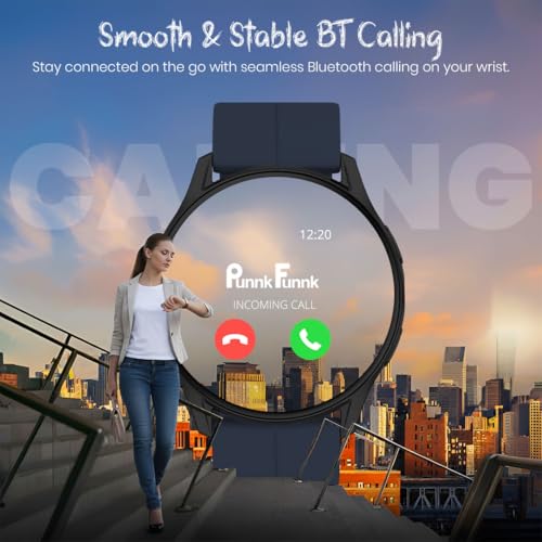 Image of PunnkFunnk Active 2 Smartwatch, 1.39 inch HD Round Display, Bluetooth Calling, Heart Rate & SPO₂, 100+ Sports Modes, IP67, Long Battery Life for Men & Women (Magnetic Dark Blue)