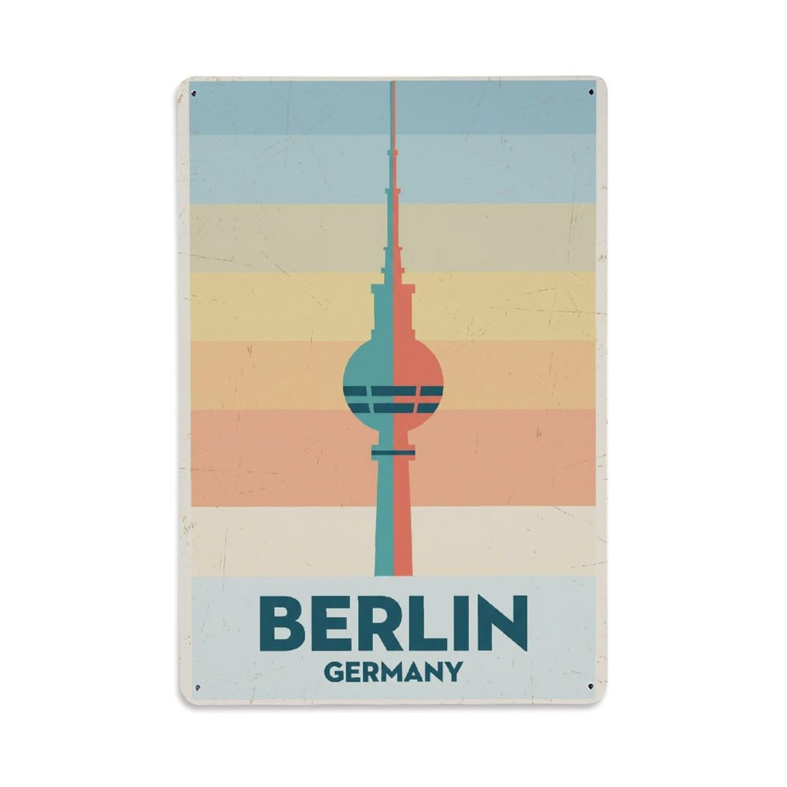 Gead 8X12inch Style Vintage Travel Berlin Germany Destination Metal Tin Sign