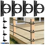 Solviro 4Pack 2inch Rope End Snap with Cross Screw Securing Rope Support Rope Cap Rope Cover Stainless Steel for Hemp Rope Fencing Stair Deck Railing Kit