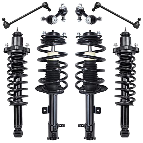 Image of Detroit Axle - 8pc Struts Sway Bars for Dodge Caliber 2007 2008 2009 [2.0L], Front and Rear Struts & Coil Spring Assembly Sway Bar Links Replacement Quick Install Ready Struts Shocks