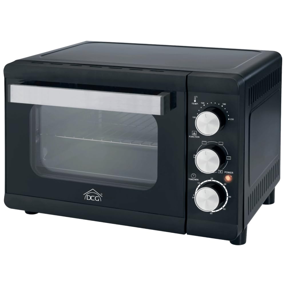DCG MBN24. Multihorno 1380W. 24 litros. Temporizador de 60 minutos con alarma. Termostato regulable de 100° a 230°C. 4 resistencias de acero. Dimensiones 46 x 38 x 31h cm