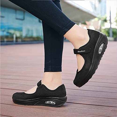 ihinzry Women's Mesh Air Cushion Nurse Shoes Comfortable Casual Wedges Walking Shoes Non-Slip Fashion Breathable Sneakers 6