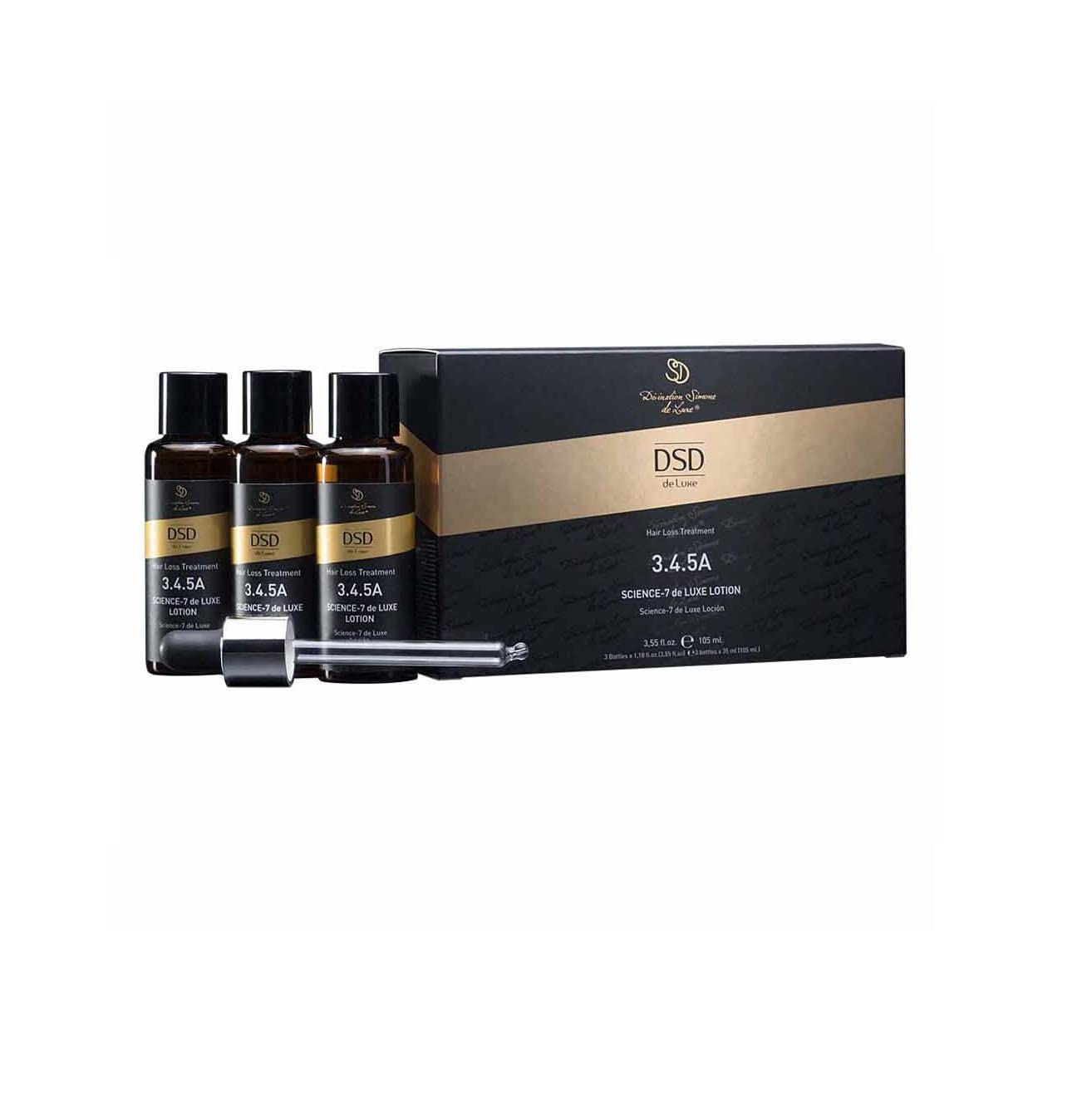 Divination Simone De Luxe Leczenie wypadania włosów 3,4,5 A Science-7 DSD de Luxe Lotion 3 butelki x 1,18 Fl Oz zawiera składniki antyoksydacyjne, witaminy, kompleks białkowy
