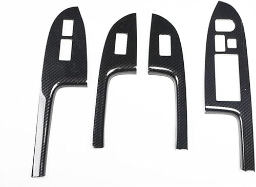Para 2003 2004 2005 2006 2007 Honda Accord Brillante Estilo de Fibra de Carbono ABS Puerta Ventana Botones de Elevación Botones de Cubierta