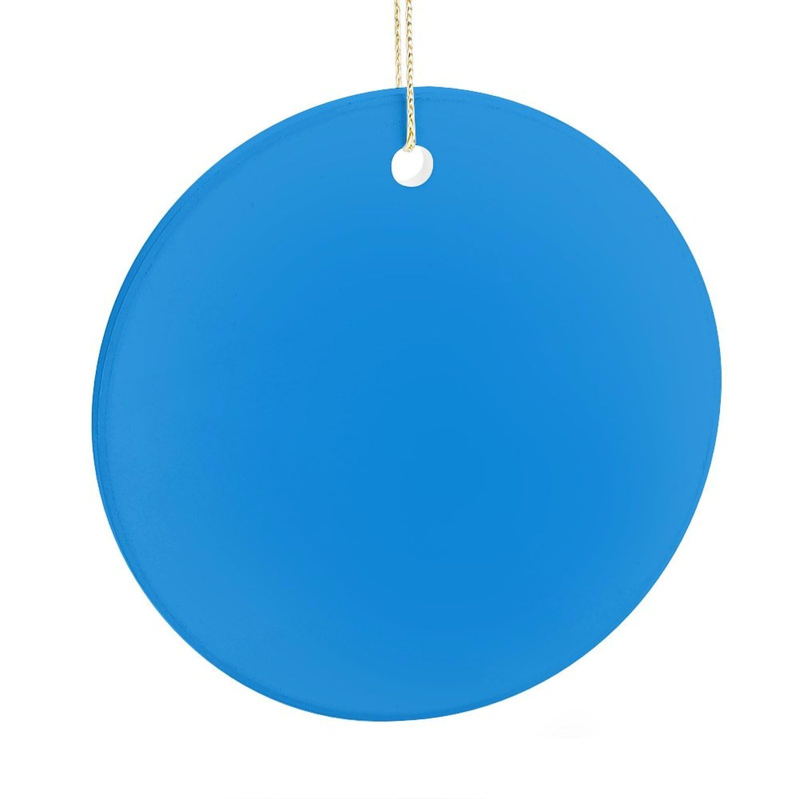 Fekiloot Style Indigo Christmas Ornaments 2.9 Inch Round Ceramic Ornament Keepsake Thank You Gifts For Office, Room, Home - Holiday Present Ideas
