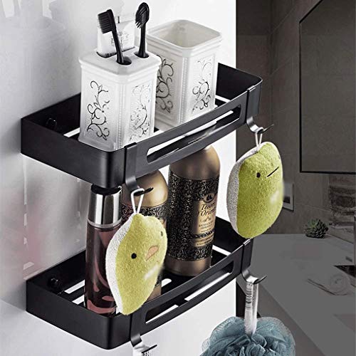 Estante de baño acero inoxidable negro mate cesta caddy ducha 2 uds 6