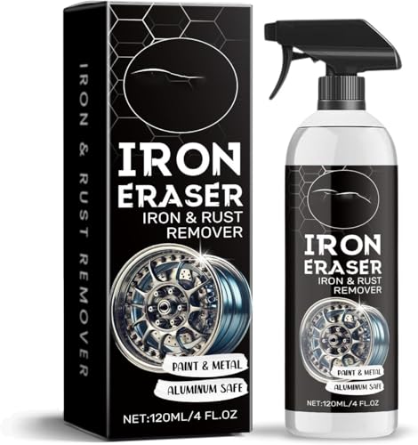 MioSeteoor Iron Eraser Rust Remover Spray Iron Eraser Iron and Rust Remover for Car Wheels and Paint Fast Acting Rust and Brake Dust Remover Professional Automotive Surface Cleaning (1PCS)