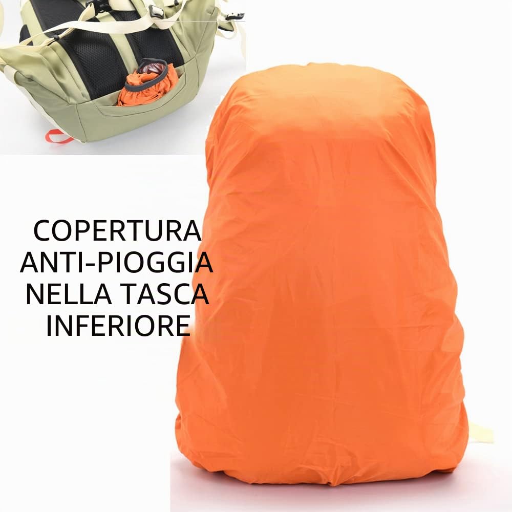 Bseash Zaino da trekking leggero e impermeabile da 40 l, con copertura antipioggia, per sport all'aria aperta, viaggi, campeggio, arrampicata, sci, Viola, 40L, Zaini Daypack