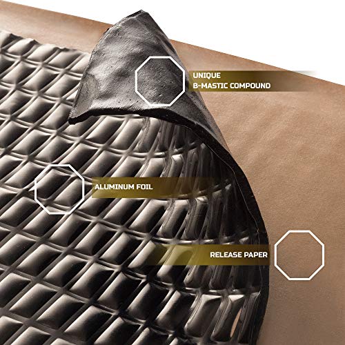 Siless Black 80 mil 18 sqft Sound Deadening mat - Sound Deadener Mat - Car Sound Dampening Material - Sound dampener - Sound deadening Material Sound Insulation - Car Sound deadening (Black) - Thumbnail 2
