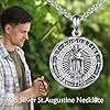 YFN Saint Augustine Necklace Sterling Silver Religious Protector Pendant St Augustine Jewelry Gifts for Women Men #5