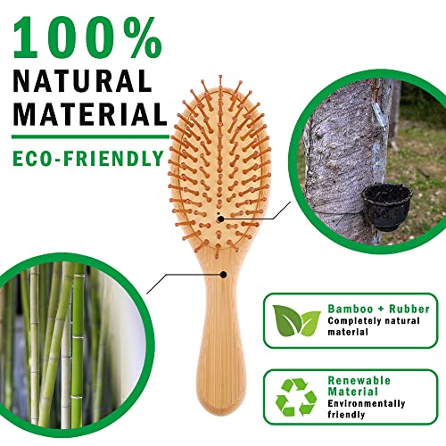 YUNAI Bamboo Paddle Wooden Hair Brush - Image 2