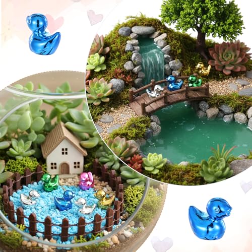 50 Figuras Mini Patitos Coloridos de Resina miniatura 3