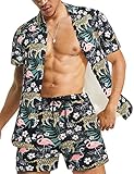 Mens Hawaiian Shirts Short Sleeve Button Down Shirt Playeras De Hombre De Moda Summer Shirts Button Down Shirt Beach Clothes Beach Shorts Male Rompers Rompers for Adults Leisure Suits Sets Aloha Shirt