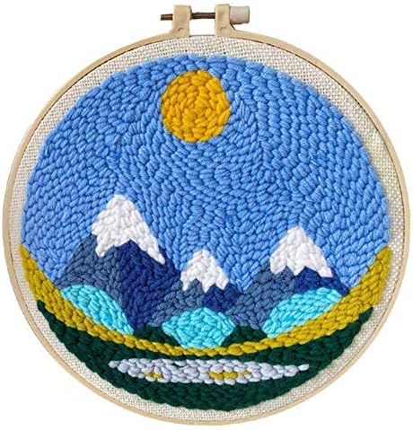 Maydear - Kit de bordado para manualidades, con aguja de perforar y marco de bordado, regalo creativo para manualidades para adultos y niños